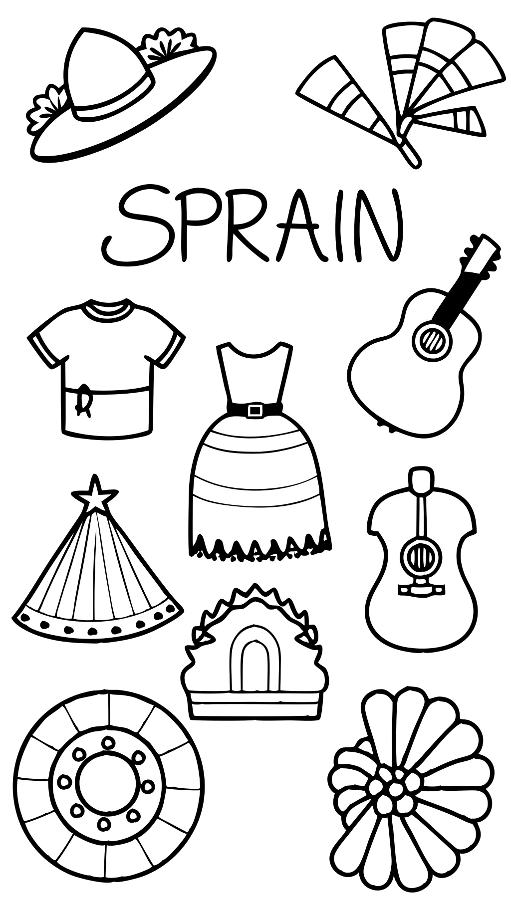 spanish colors coloring page